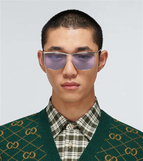 gucci square frame metal sunglasses|gucci large square frame sunglasses.